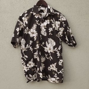 Go Barefoot Cotton Floral Hawaiian Shirt -M